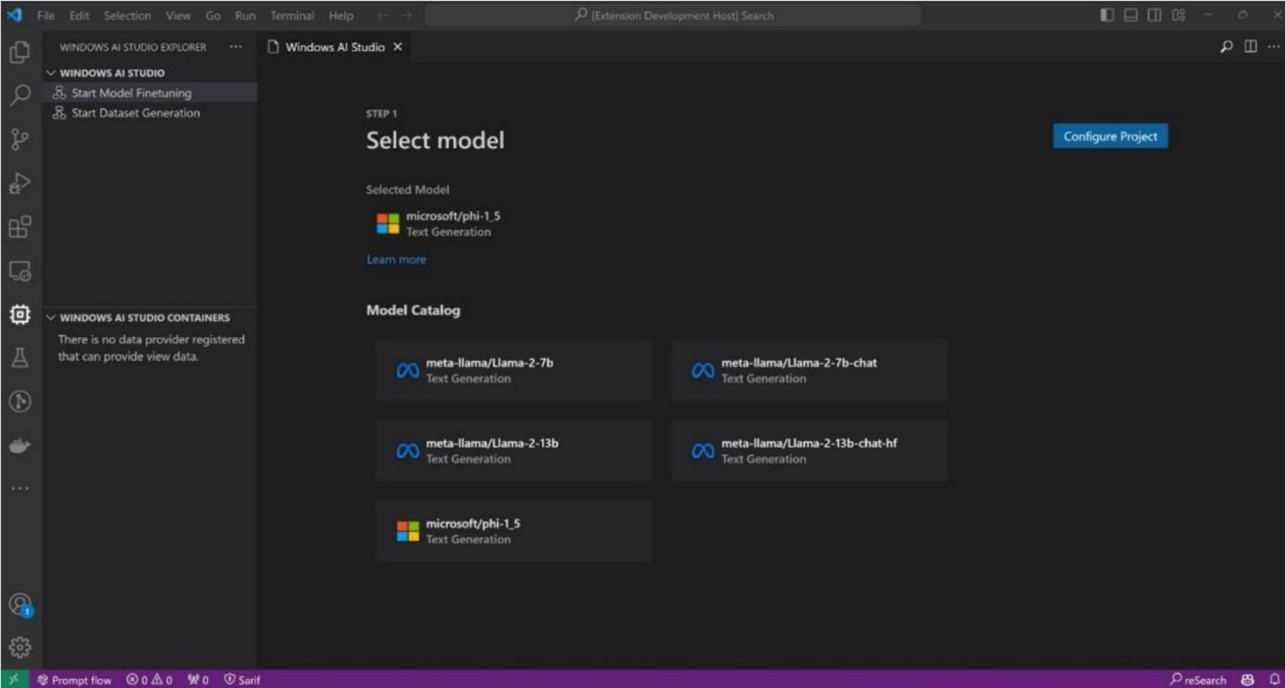 Windows AI studio